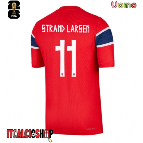 Norvegia Jorgen Strand Larsen #11 Prima Maglia Mondiali 2026 Manica Corta